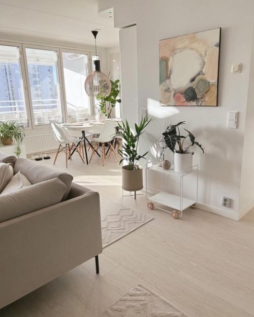 Белый и зеленый - одни из самых популярных цветов в дизайне интерьера, а особенно в скандинавском. 01