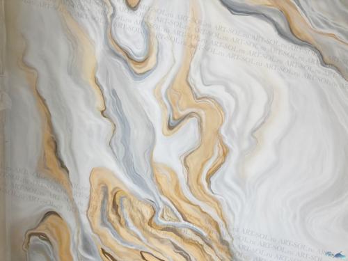 Второй вариант абстрактной росписи, которую мы выполнили в той же квартире, что и первую, но в другой комнате. 06