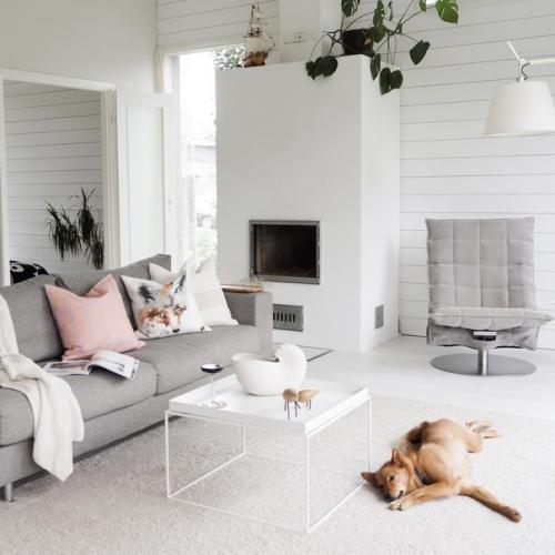 Серый цвет, дерево и растения: классический современный интерьер в скандинавском стиле. 05