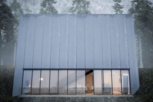 Маленький воображаемый дом Triangle Cliff House на воображаемом утесе. 04