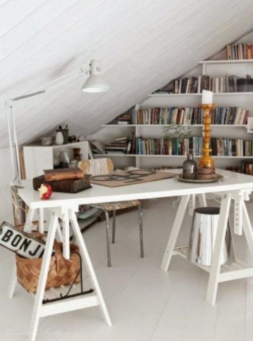 Подборка чертежных столов в интерьере домашнего офиса. 07