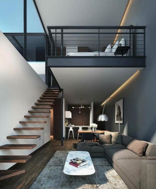 Загородный дом с открытым вторым этажом. 03