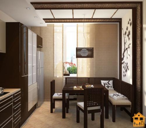 Японский стиль в оформлении кухни. 02