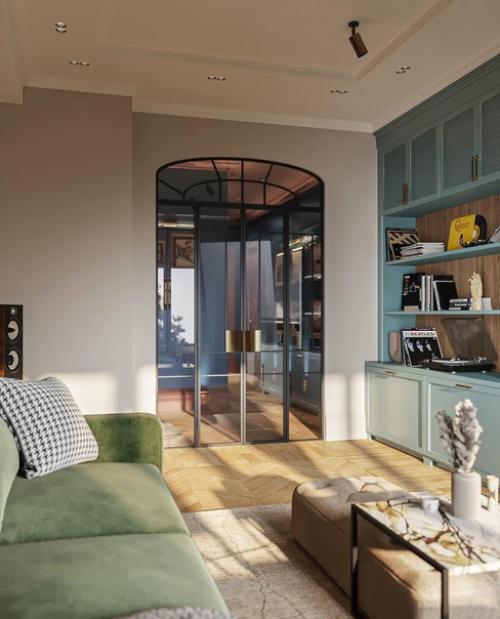 Гостиная, где каждый элемент рассказывает свою уникальную историю, создавая гармоничное пространство для жизни и отдыха. 05