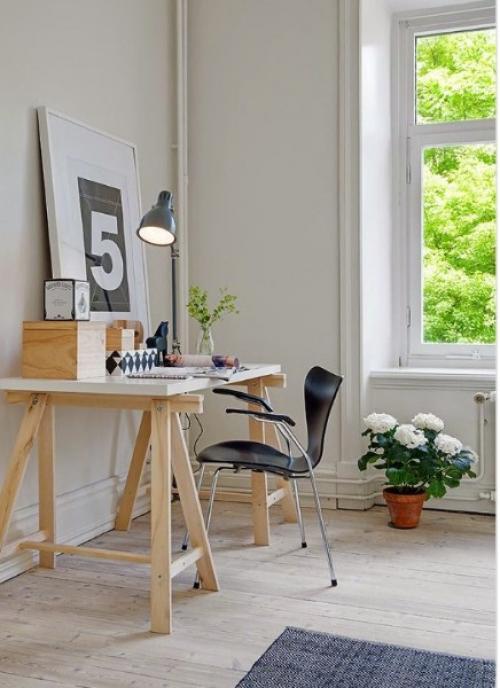 Подборка чертежных столов в интерьере домашнего офиса. 08