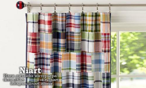 Лоскутные шторы - оригинальное украшение окна. 02