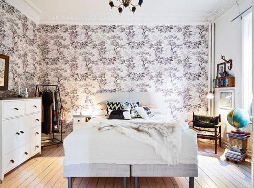 Фото уютных интерьеров с обоями в скандинавском стиле: 06