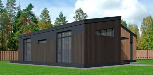 Планировка небольшого одноэтажного современного каркасного дома. 02