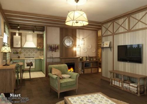 Дизайн - проект квартиры в стиле кантри. 01