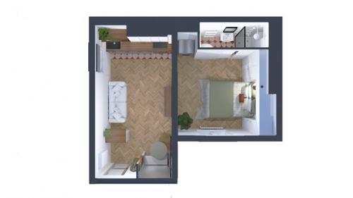 Интерьер маленькой французской однушки всего 26 кв. 09