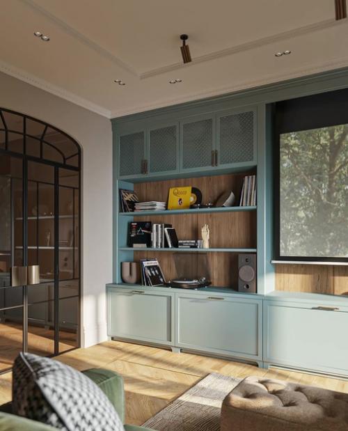 Гостиная, где каждый элемент рассказывает свою уникальную историю, создавая гармоничное пространство для жизни и отдыха. 03