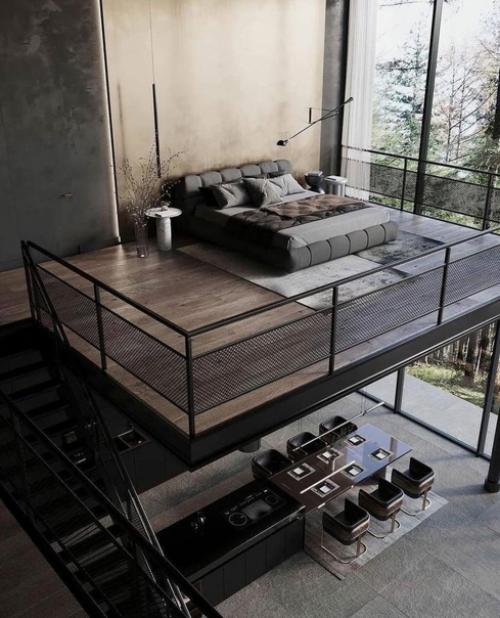 Загородный дом с открытым вторым этажом. 01