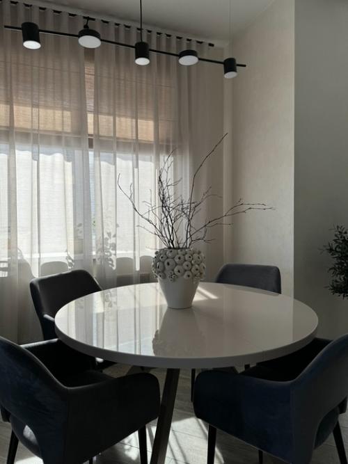 Монохромная кухня в загородном доме максимально. 04