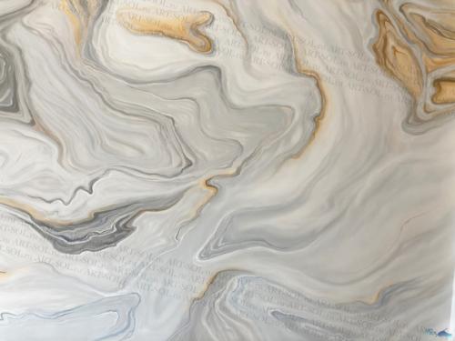 Второй вариант абстрактной росписи, которую мы выполнили в той же квартире, что и первую, но в другой комнате. 09