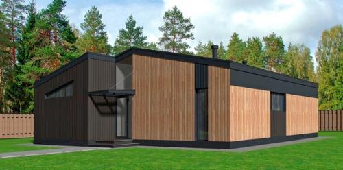 Планировка небольшого одноэтажного современного каркасного дома. 03