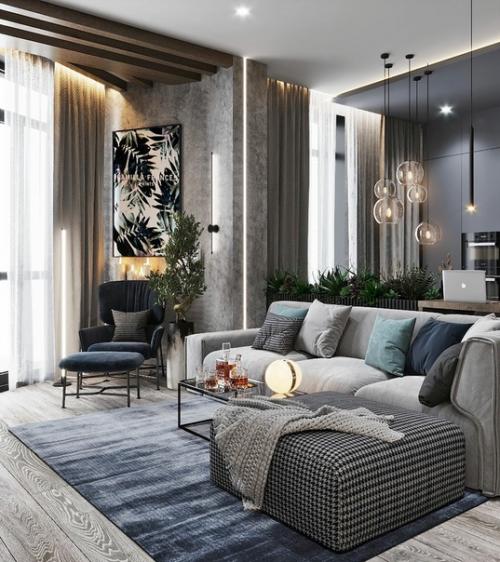 Дизайн - проект этой квартиры в новой боровой хочется рассматривать бесконечно - столько здесь интересных и необычных деталей. 01