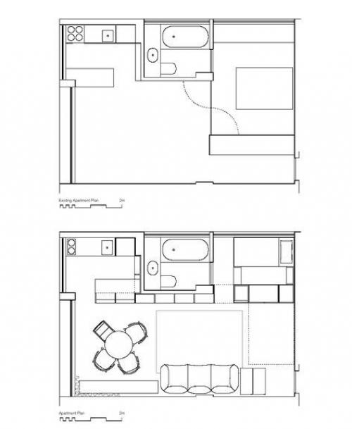 Очень функциональный проект квартиры 38 кв. 04