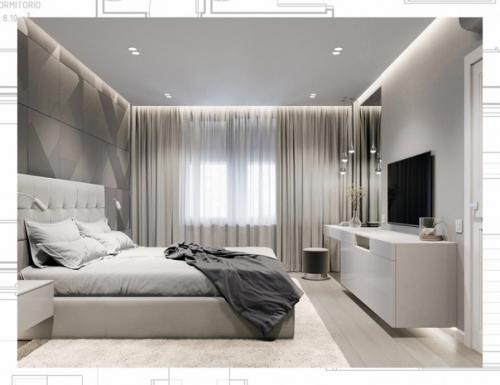 Дизайн интерьера двухкомнатной квартиры Современная Квартира в Серых Тонах. 03