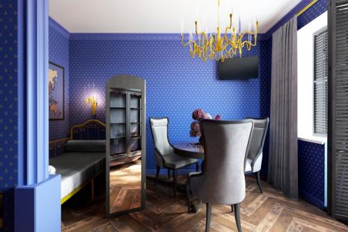 Другая эпоха.  Проект спальни - гостиной для молодого человека, навеянный александровским дворцом. 03