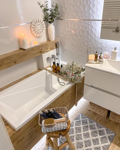 Идеальный интерьер с белой и деревянной мебелью в скандинавском стиле. 03