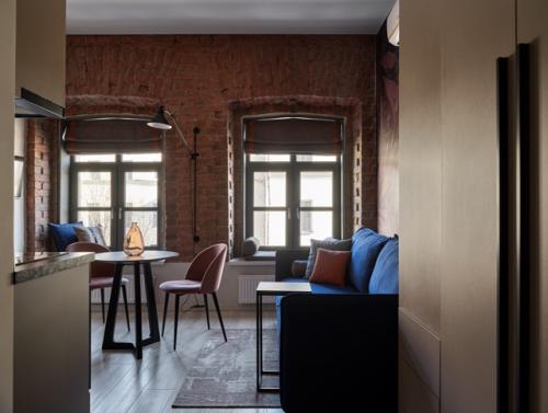 Интерьер маленькой квартиры - студии 21, 5 кв. 01