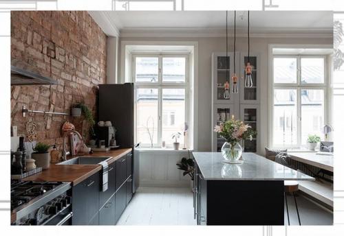 Общая площадь этой квартиры в Стокгольме не очень большая, всего 64 кв. 02