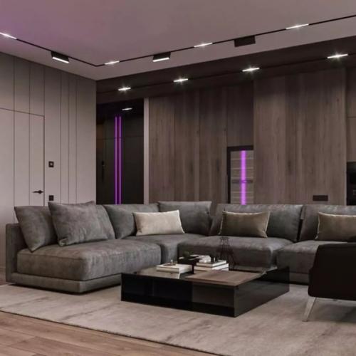 - современная просторная кухня - гостиная со столовои зонои площадью 30 кв. 07