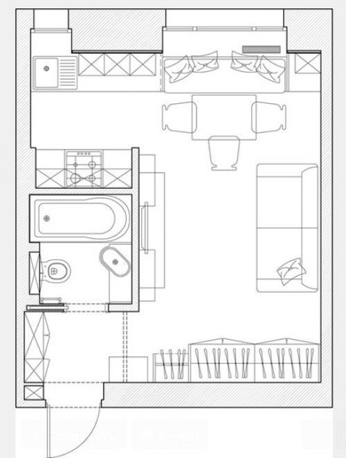 Солнце круглый год на 23-х метрах московской квартиры - студии. 09