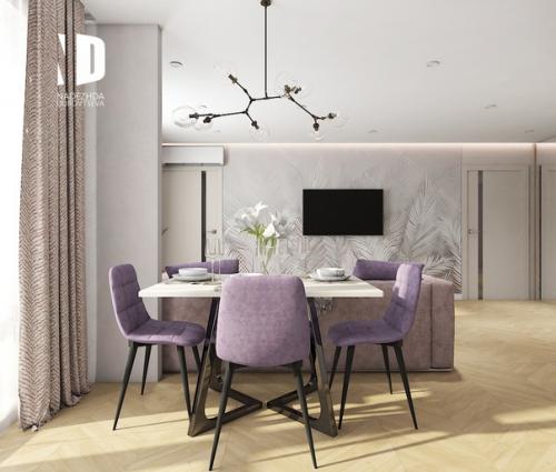 Визуализация кухни - гостиной. 01