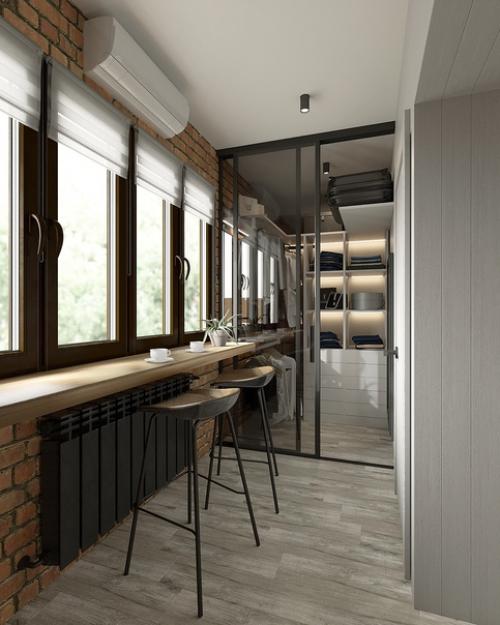 Визуализация спальни и балкона для молодой спортивной пары. 04 Визуализация спальни и балкона для молодой спортивной пары. 04