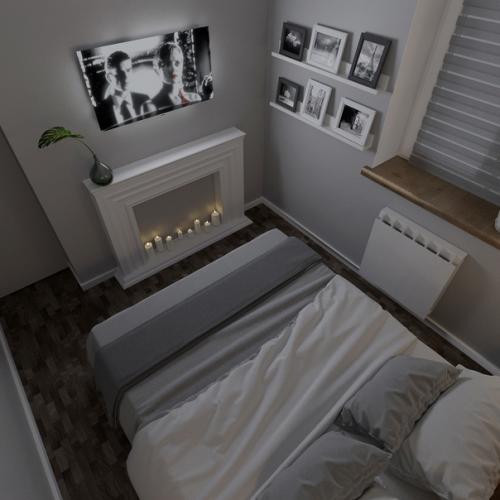 Визуализация спальни и балкона для молодой спортивной пары. 03 Визуализация спальни и балкона для молодой спортивной пары. 03