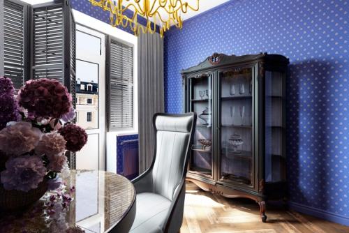 Другая эпоха.  Проект спальни - гостиной для молодого человека, навеянный александровским дворцом. 06