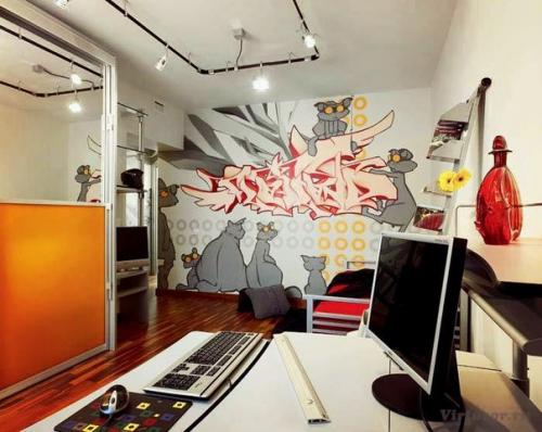 Дизайн.  Граффити в интерьере. 03