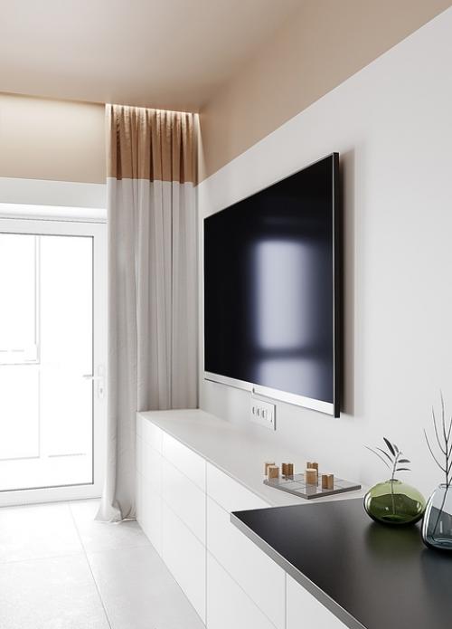 Проект квартиры - студии 29 м 2 (34 м 2 с балконом. 07