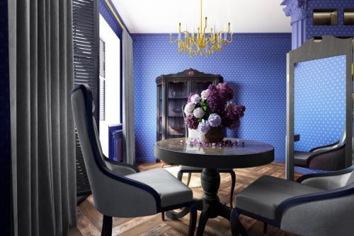 Другая эпоха.  Проект спальни - гостиной для молодого человека, навеянный александровским дворцом. 04