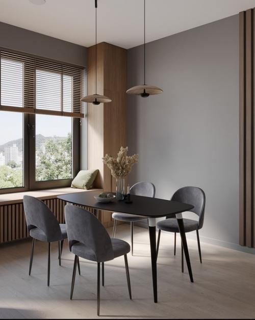 Открытая кухня - гостиная дополнена отдельной спальней и кабинетом с полноценной удобной зоной для удаленной работы (72 кв. 02