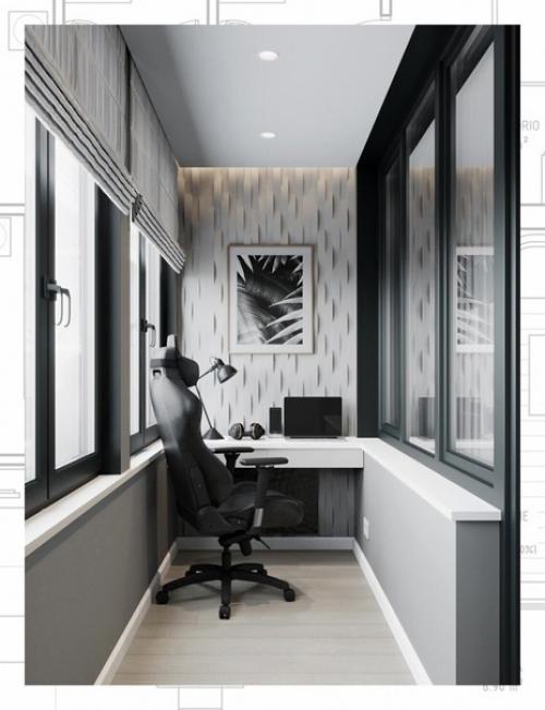 Дизайн интерьера двухкомнатной квартиры Современная Квартира в Серых Тонах. 04