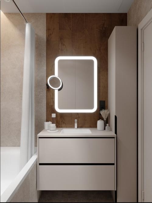 Открытая кухня - гостиная дополнена отдельной спальней и кабинетом с полноценной удобной зоной для удаленной работы (72 кв. 09