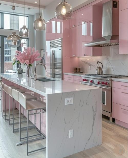 Не могла обойти своим вниманием розовые интерьеры. 02