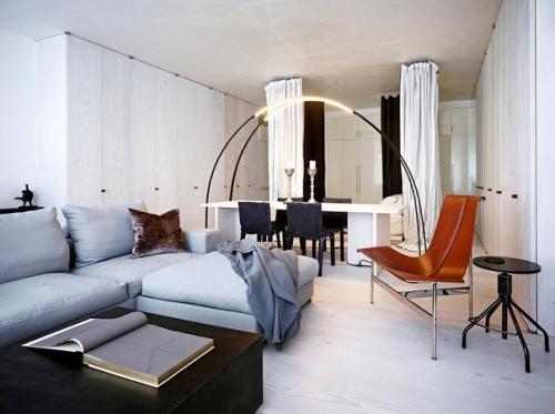 Стильный дизайн интерьера небольшой студии. 02