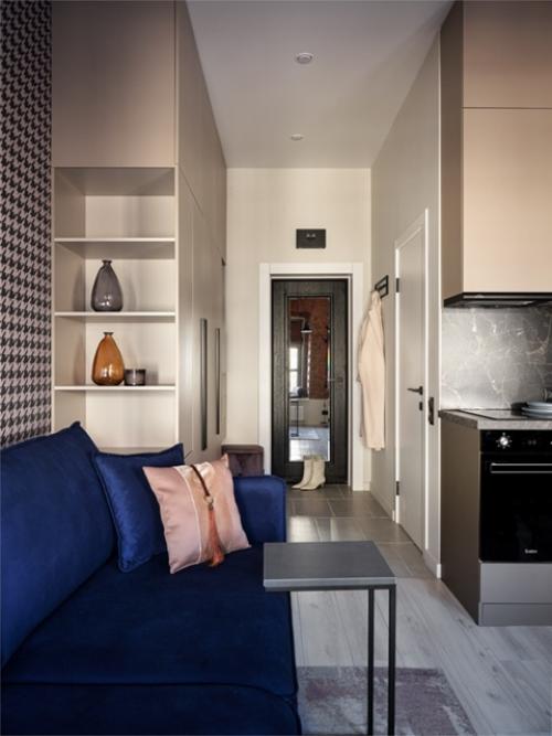 Интерьер маленькой квартиры - студии 21, 5 кв. 06