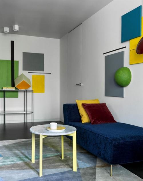 Спокойная отделка + яркие акценты - формула гармоничного интерьера, который можно модифицировать сколько угодно раз. 02