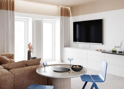 Проект квартиры - студии 29 м 2 (34 м 2 с балконом. 02