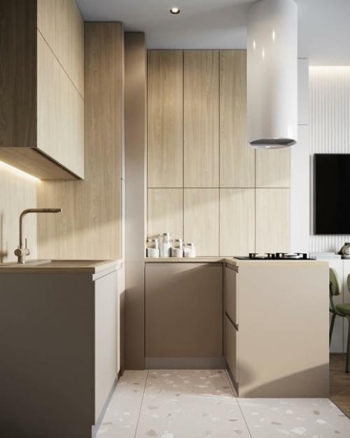 Дизайн кухни - гостиной 13 кв. 02