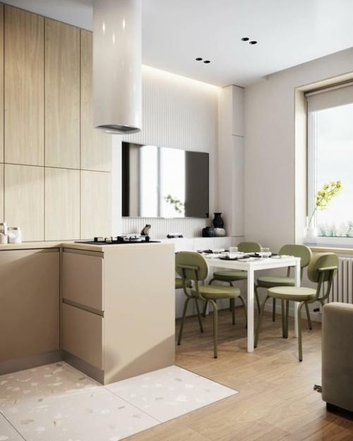 Дизайн кухни - гостиной 13 кв. 03