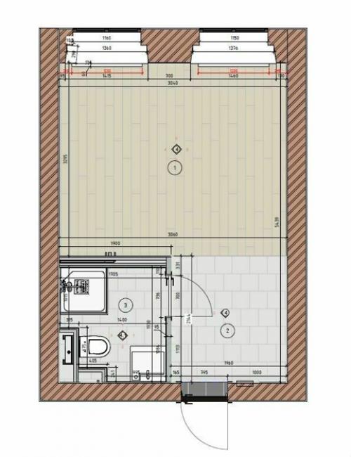 Интерьер маленькой квартиры - студии 21, 5 кв. 09
