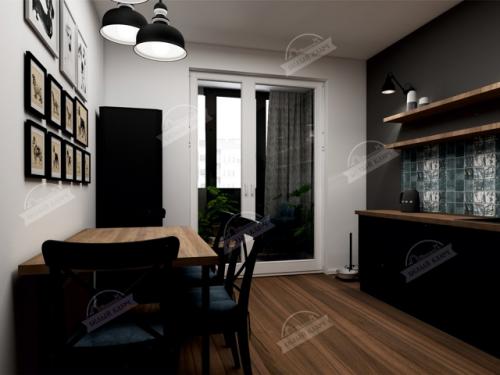 Интерьер в смелых черных тонах (дизайн - проект), часть 1. 01