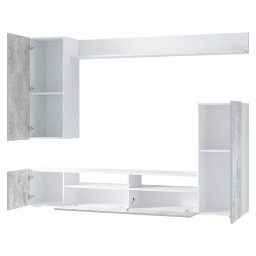 Стенка в гостиную диаманд, белый/цемент за 7290 р! 01