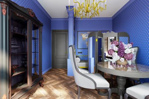 Другая эпоха.  Проект спальни - гостиной для молодого человека, навеянный александровским дворцом. 02