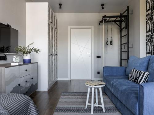 Отличная детская комната в современном сканди - стиле, предназначенная для мальчика 9-ти лет. 01